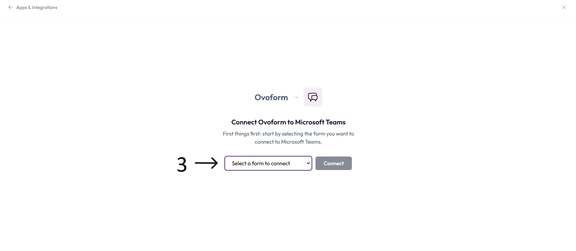 Microsoft Teams form connection after step 3