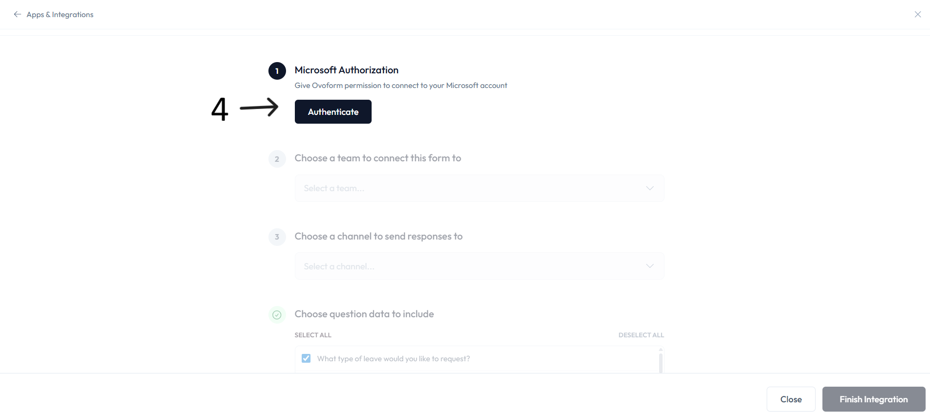 Microsoft Teams authorization after step 4