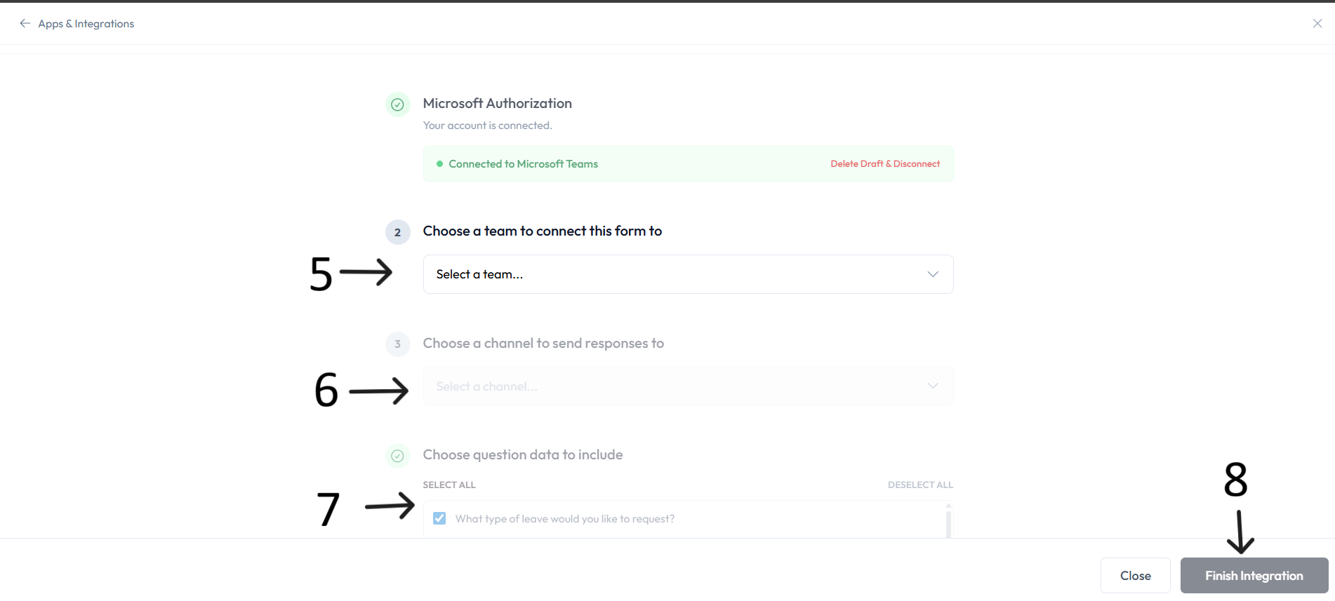 Microsoft Teams team and channel setup after step 6