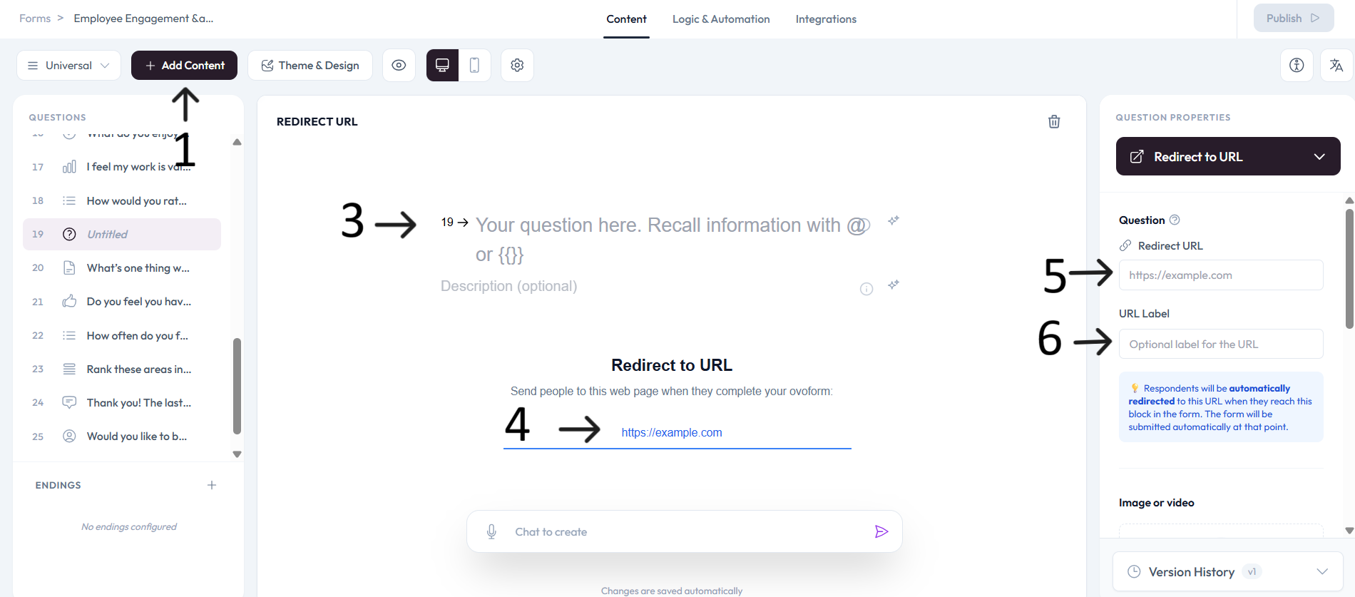 Redirect URL configured after step 4