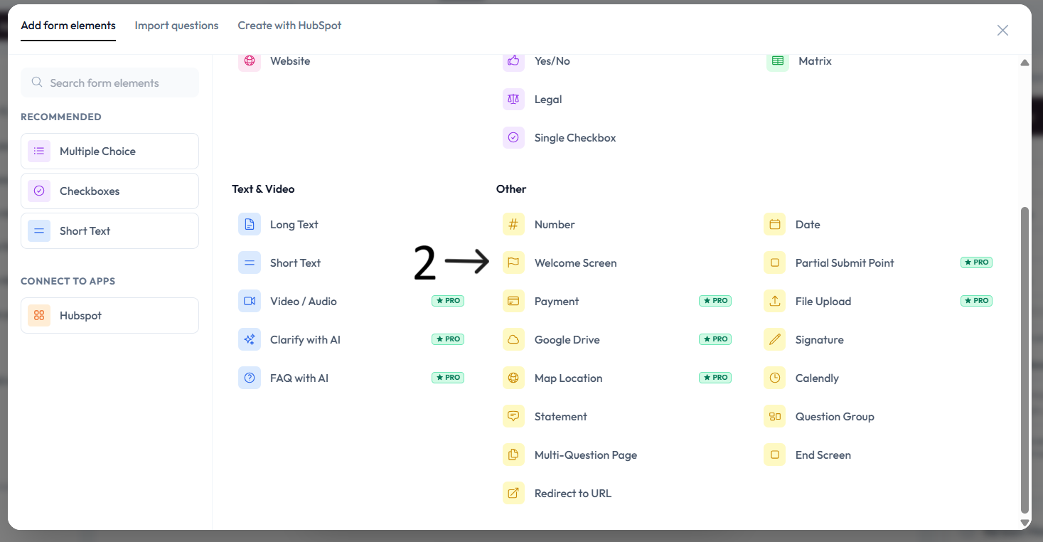 Add content action on welcome screen flow after step 1